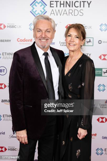 Brian Conley and Anne-Marie Conley attend The Ethnicity Awards 2023 at London Marriot Hotel on November 02, 2023 in London, England.