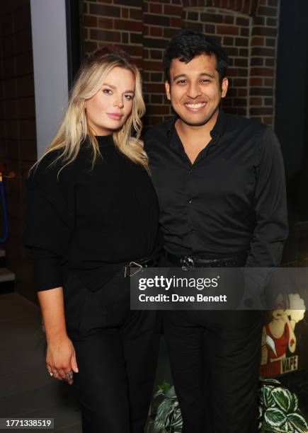 Raghav Tibrewal and guest attend the opening of Underbelly Boulevard at Walker's Court, Soho on November 02, 2023 in London, England.