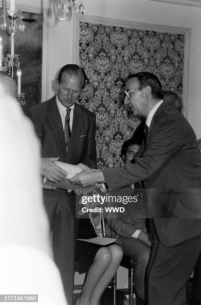 Prince Philip, Duke of Edinburgh , attends an event, presented by Shakespeare's Globe Foundation , at the Beverly Wilshire Hotel in Beverly Hills,...