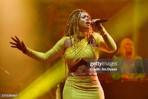 Kelis performs on the West Holts stage during day 3 of Glastonbury Festival 2023 Worthy Farm, Pilton on June 23, 2023 in Glastonbury, England.