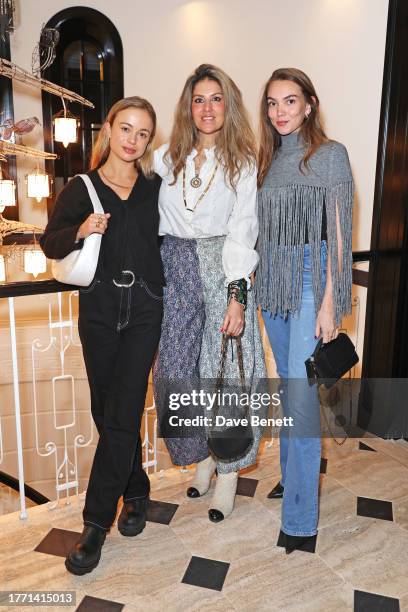 Lady Amelia Windsor, Amanda Navai and Yasmin Salmon attend a breakfast hosted by Donna Air and Marici London at The Twenty Two on November 8, 2023 in...