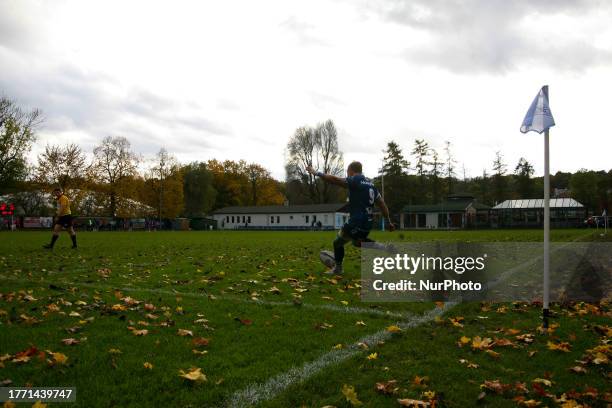 Juvenia Krakow vs Lechia Gdansk rugby match at Juvenia Stadium on October 28, 2023 in Krakow, Poland.