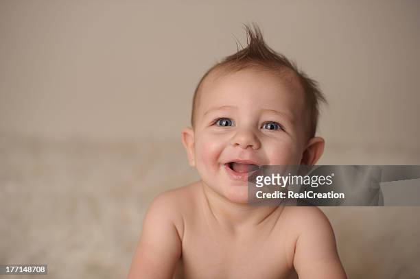 Closeup of Smiling Baby With Dimples
