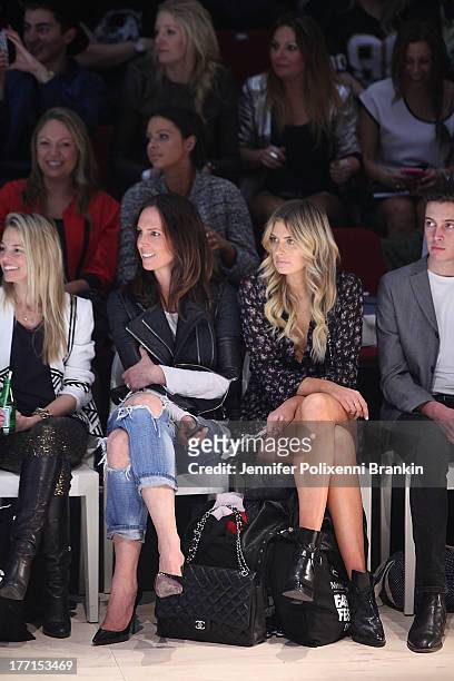 Tash Sefton and Elle Ferguson sit front row at the General Pants show during Mercedes-Benz Fashion Festival Sydney 2013 at Sydney Town Hall on August...