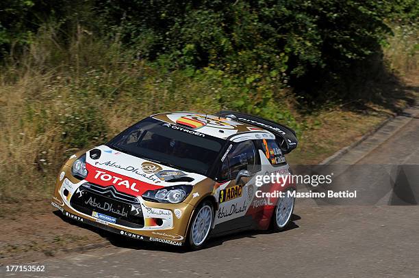 Daniel Sordo of Spain and Carlos Del Barrio of Spain compete in their Citroen Total Abu Dhabi WRT Citroen DS3 WRC during the Shakedown of the WRC...