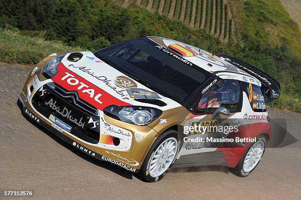 Daniel Sordo of Spain and Carlos Del Barrio of Spain compete in their Citroen Total Abu Dhabi WRT Citroen DS3 WRC during the Shakedown of the WRC...