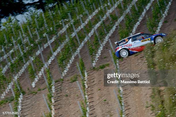 Robert Kubica of Poland and Maciek Baran of Poland compete in their Citroen DS3 RRC during the Shakedown of the WRC Germany on August 21, 2013 in...