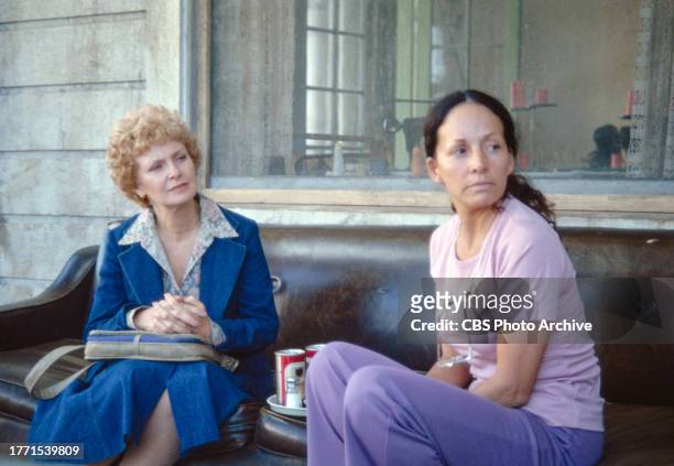 The Streets of L.A. . A CBS made-for-TV movie. Originally broadcast November 13, 1979. . Pictured from left is Joanne Woodward ; Isela Vega .