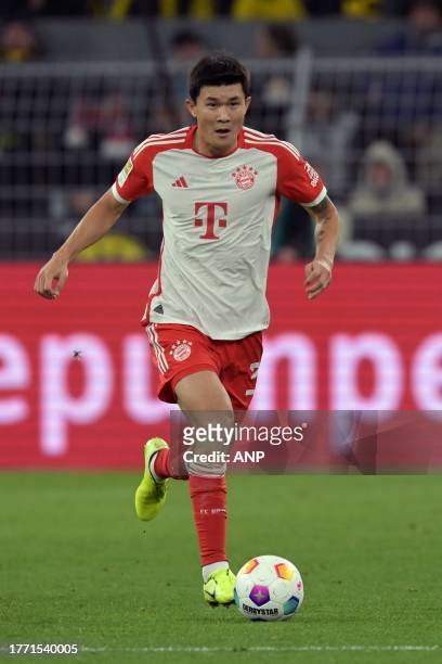 Minjae Kim of FC Bayern Munchen during the Bundesliga match between Borussia Dortmund and FC Bayern Mnchen at Signal Iduna Park on November 4, 2023...