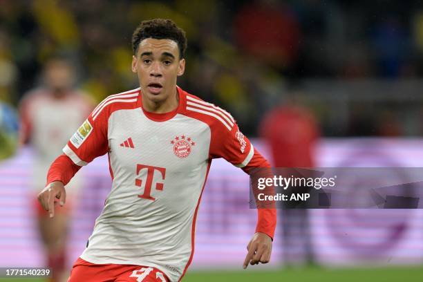 Jamal Musiala of FC Bayern Munchen during the Bundesliga match between Borussia Dortmund and FC Bayern Mnchen at Signal Iduna Park on November 4,...