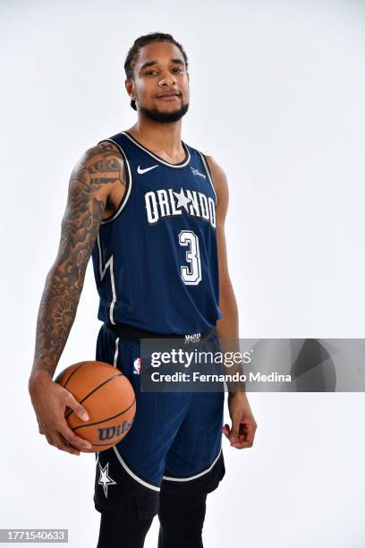 Chuma Okeke of the Orlando Magic poses for a portrait during content day on October 14, 2023 at the AdventHealth Training Center in Orlando, Florida....