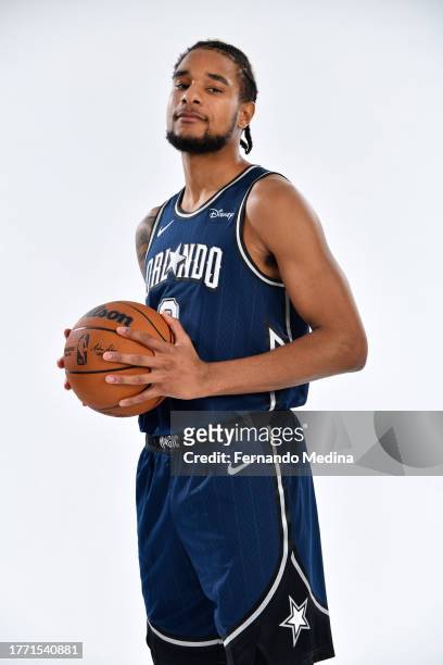Chuma Okeke of the Orlando Magic poses for a portrait during content day on October 14, 2023 at the AdventHealth Training Center in Orlando, Florida....
