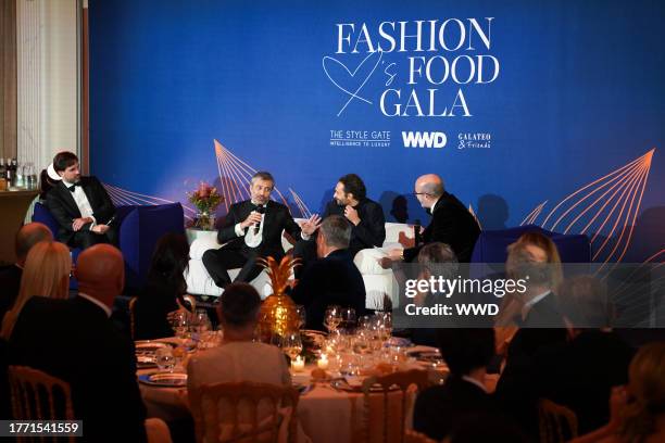 Andrea Menicatti, Enrico Buonocore, Pietro Ruffini and Alessandro Maria Ferreri at the WWD Fashion Loves Food Gala held at Palazzo Parigi Hotel on...