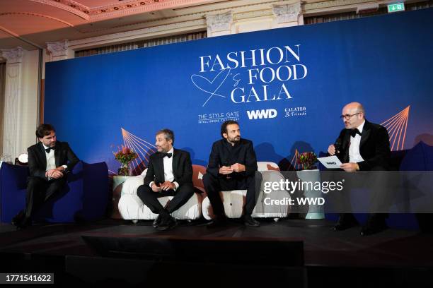 Andrea Menicatti, Enrico Buonocoro, Pietro Ruffini and Alessandro Maria Ferreri at the WWD Fashion Loves Food Gala held at Palazzo Parigi Hotel on...