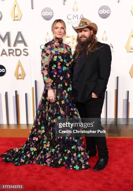 Morgane Stapleton and Chris Stapleton at The 57th Annual CMA Awards at Bridgestone Arena in Nashville, Tennessee on November 8, 2023.