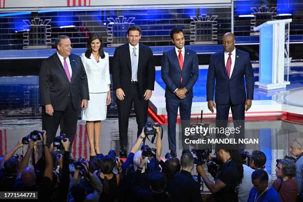 Former Governor of New Jersey Chris Christie, former Governor from South Carolina and UN ambassador Nikki Haley, Florida Governor Ron DeSantis,...