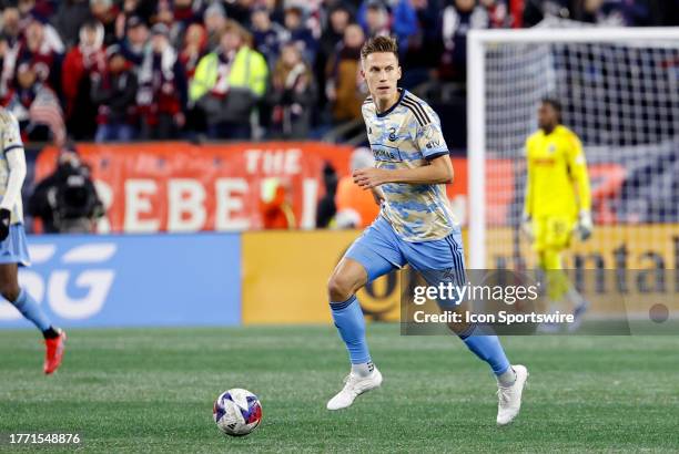 Philadelphia Union defender Jack Elliott during an MLS first round playoff match between the New England Revolution and the Philadelphia Union on...