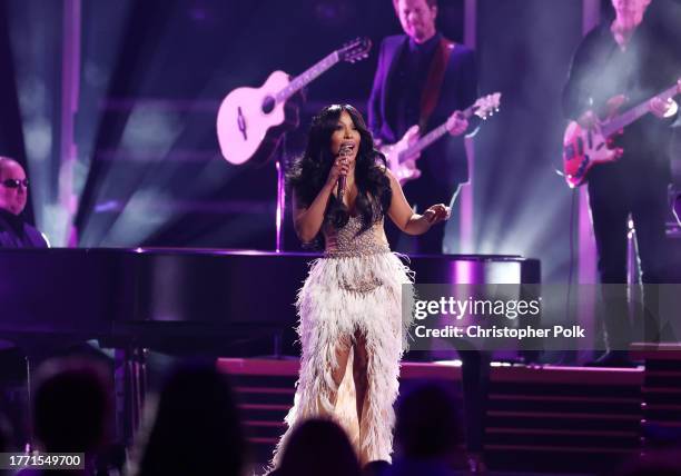 Michelle performs onstage at The 57th Annual CMA Awards at Bridgestone Arena in Nashville, Tennessee on November 8, 2023.