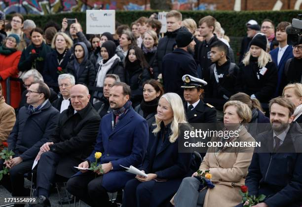 Berlin's mayor Kai Wegner, Crown Prince Haakon of Norway, Crown Princess Mette-Marit of Norway and the president of Berlin's House of Representatives...