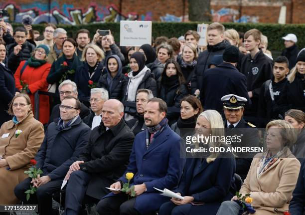 Berlin's mayor Kai Wegner, Crown Prince Haakon of Norway, Crown Princess Mette-Marit of Norway the president of Berlin's House of Representatives...