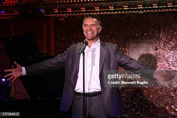 Actor Bryan Stokes Mitchell performs during the press preview at 54 Below on August 21, 2013 in New York City.