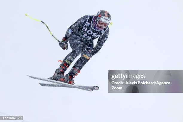 Foreunner during the Audi FIS Alpine Ski World Cup Men's Downhill Training on November 9, 2023 in Zermatt, Switzerland.