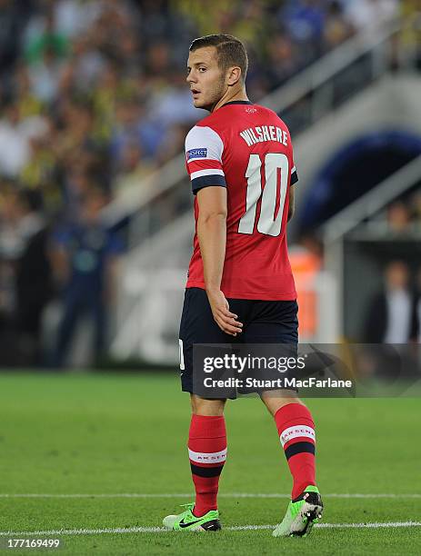 Jack Wilshere of Arsenal during the UEFA Champions League Play Off first leg match between Fenerbache SK and Arsenal FC at sukru Saracoglu Stadium on...