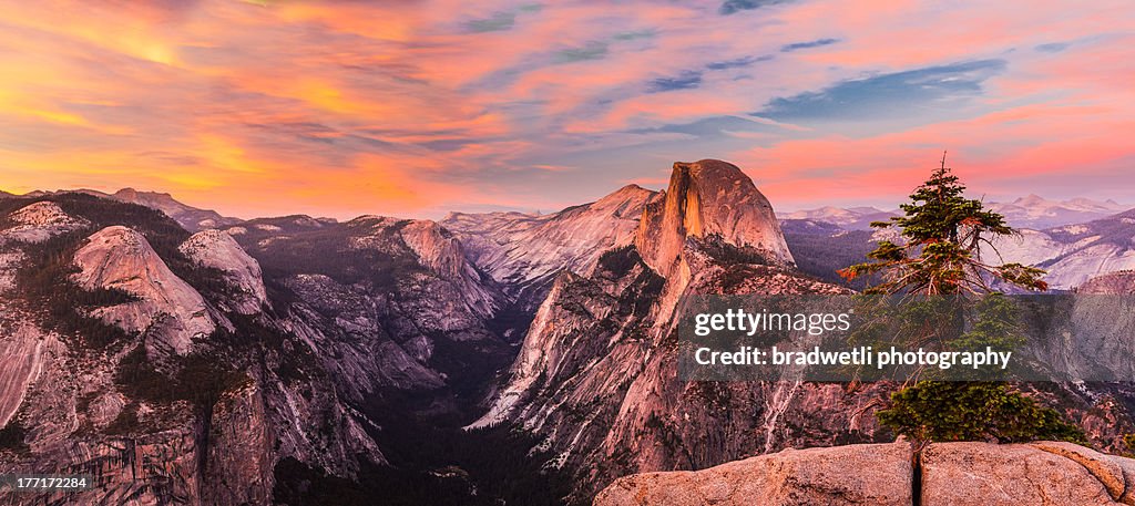 Half Dome Sunset Panorama