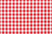 Tablecloth checked red and white texture background
