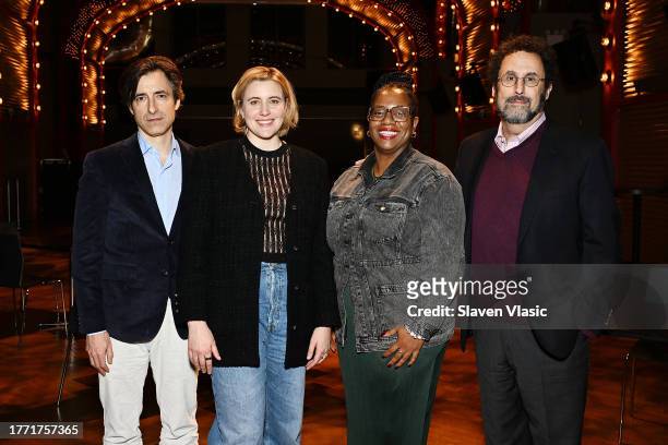 Noah Baumbach, Greta Gerwig, BAM President Gina Duncan and Tony Kushner attend Barbie screening and Q&A hosted by BAM at Brooklyn Academy of Music on...