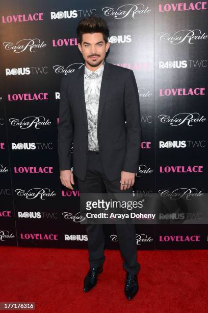 Adam Lambert attends the premiere of RADiUS-TWC's 'Lovelace' at the Egyptian Theatre on August 5, 2013 in Hollywood, California.