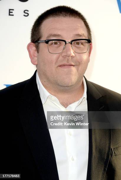 Actor Nick Frost arrives at the premiere of Focus Features' "The World's End" at ArcLight Cinemas Cinerama Dome on August 21, 2013 in Hollywood,...