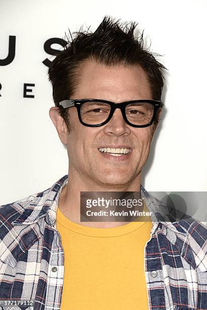 Actor Johnny Knoxville arrives at the premiere of Focus Features' "The World's End" at ArcLight Cinemas Cinerama Dome on August 21, 2013 in...
