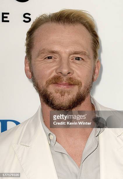 Actor/writer Simon Pegg arrives at the premiere of Focus Features' "The World's End" at ArcLight Cinemas Cinerama Dome on August 21, 2013 in...