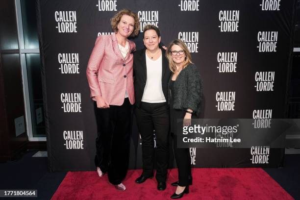Sue Wicks, Bethany Jankunis, and Alice Mangan attend the 23rd annual Callen-Lorde Community Health Awards at Pier Sixty at Chelsea Piers on November...