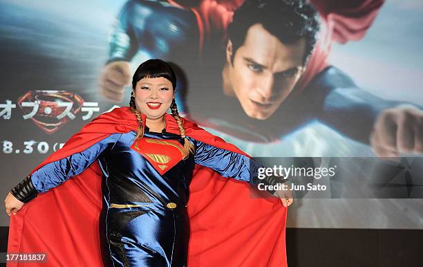 Tv personality Naomi Watanabe attends the "Man of Steel" press conference at the Grand Hyatt on August 22, 2013 in Tokyo, Japan.