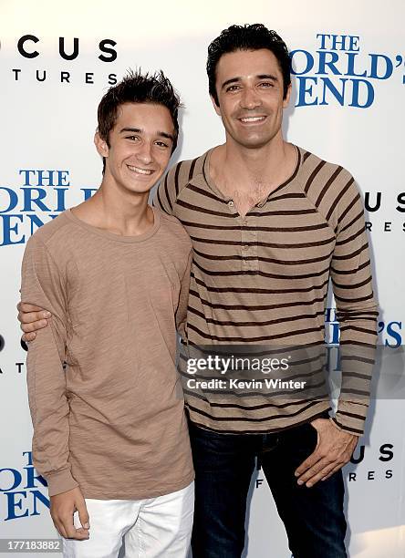 George Marini and Gilles Marini arrive at the premiere of Focus Features' "The World's End" at ArcLight Cinemas Cinerama Dome on August 21, 2013 in...