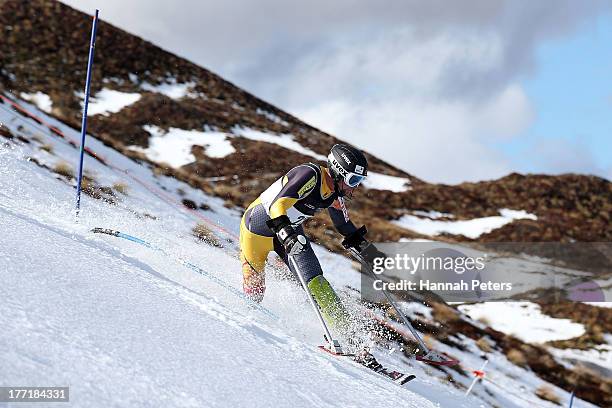 Matt Hallat of Canada competes in the Mens Slalom Standing LW2 race during the IPC Alpine Adaptive Slalom World Cup on day eight of the Winter Games...