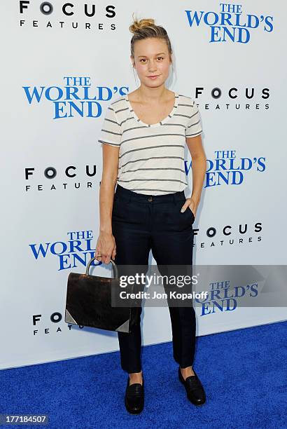 Actress Brie Larson arrives at the Los Angeles Premiere "The World's End" at ArcLight Cinemas Cinerama Dome on August 21, 2013 in Hollywood,...