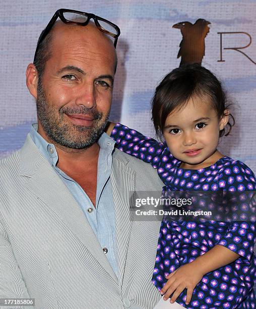 Actor Billy Zane and daughter Ava Katherine Zane attend the opening night of Billy Zane's "Seize The Day Bed" solo art exhibition at G+ Gulla...