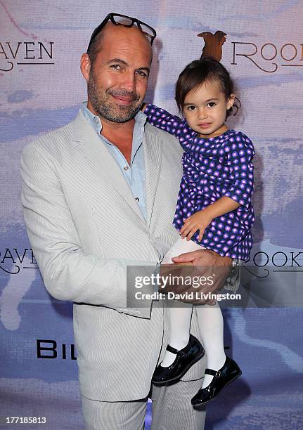 Actor Billy Zane and daughter Ava Katherine Zane attend the opening night of Billy Zane's "Seize The Day Bed" solo art exhibition at G+ Gulla...