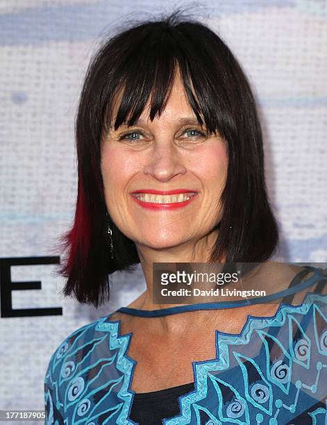 Sharon Peirce attends the opening night of Billy Zane's "Seize The Day Bed" solo art exhibition at G+ Gulla Jonsdottir Design on August 21, 2013 in...