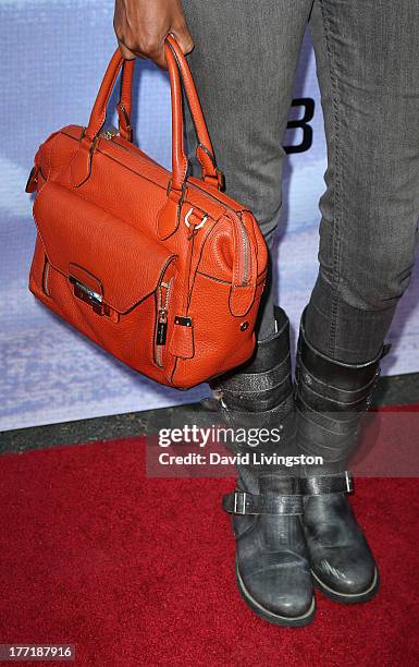 Actress Judi Shekoni attends the opening night of Billy Zane's "Seize The Day Bed" solo art exhibition at G+ Gulla Jonsdottir Design on August 21,...