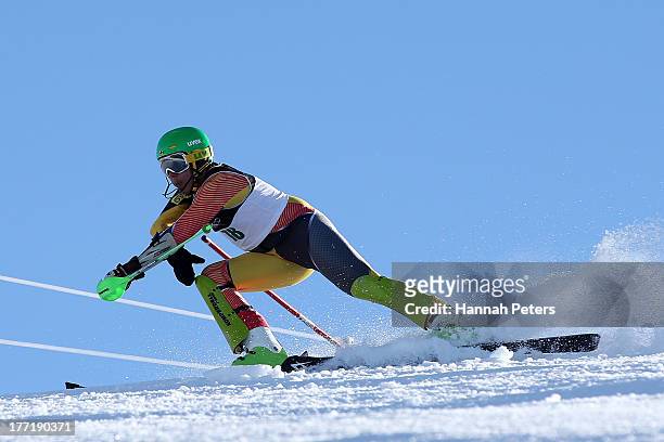 Kirk Schornstein of Canada competes in the Mens Slalom Standing LW6/8-2 race during the IPC Alpine Adaptive Slalom World Cup on day eight of the...