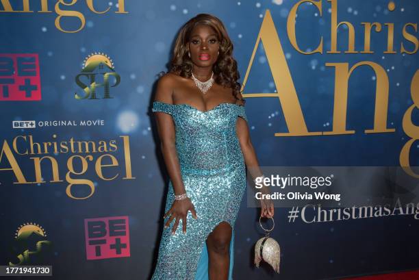 Nimi Adokiye attends the Los Angeles premiere of "Christmas Angel" at Fine Arts Theatre on November 02, 2023 in Beverly Hills, California.