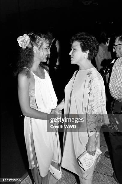 Maria Richwine and Maria Elena Holly Diaz attend an event in Los Angeles, California, on June 15, 1978.