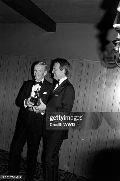 Fred Astaire and George Stevens Jr. Attend an American Film Institute event at the Beverly Hilton in Beverly Hills, California, on April 13, 1981.