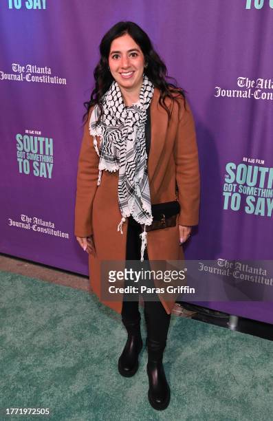 Dina Marto attends the premiere of AJC's "The South Got Something To Say" documentary screening at Center Stage Theater on November 02, 2023 in...