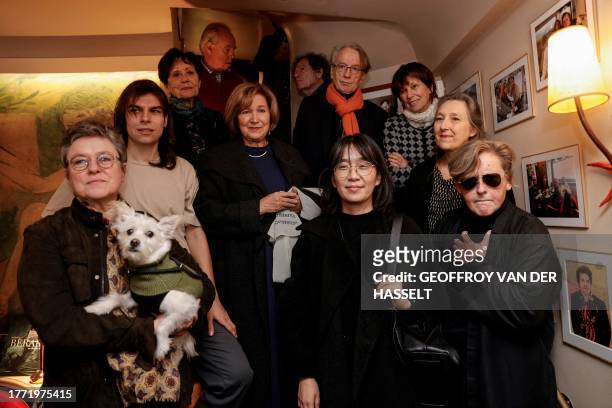 Members of the Prix Medicis literary prize's jury French novelist Anne Françoise Garreta , French writer Marie Darrieussecq , French playwright and...