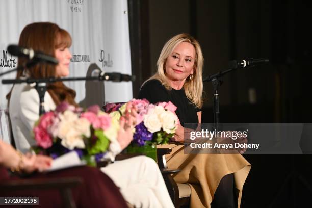 Dr. Katie Rodan and Julie Wainwright attend the Visionary Women presents Female Founders Salon at Brentwood Country Club on November 02, 2023 in...